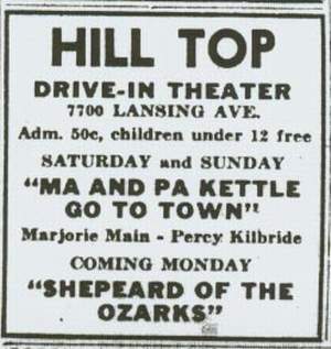 Hilltop Drive-In Theatre - Hilltop Ad July 4 1952 (newer photo)